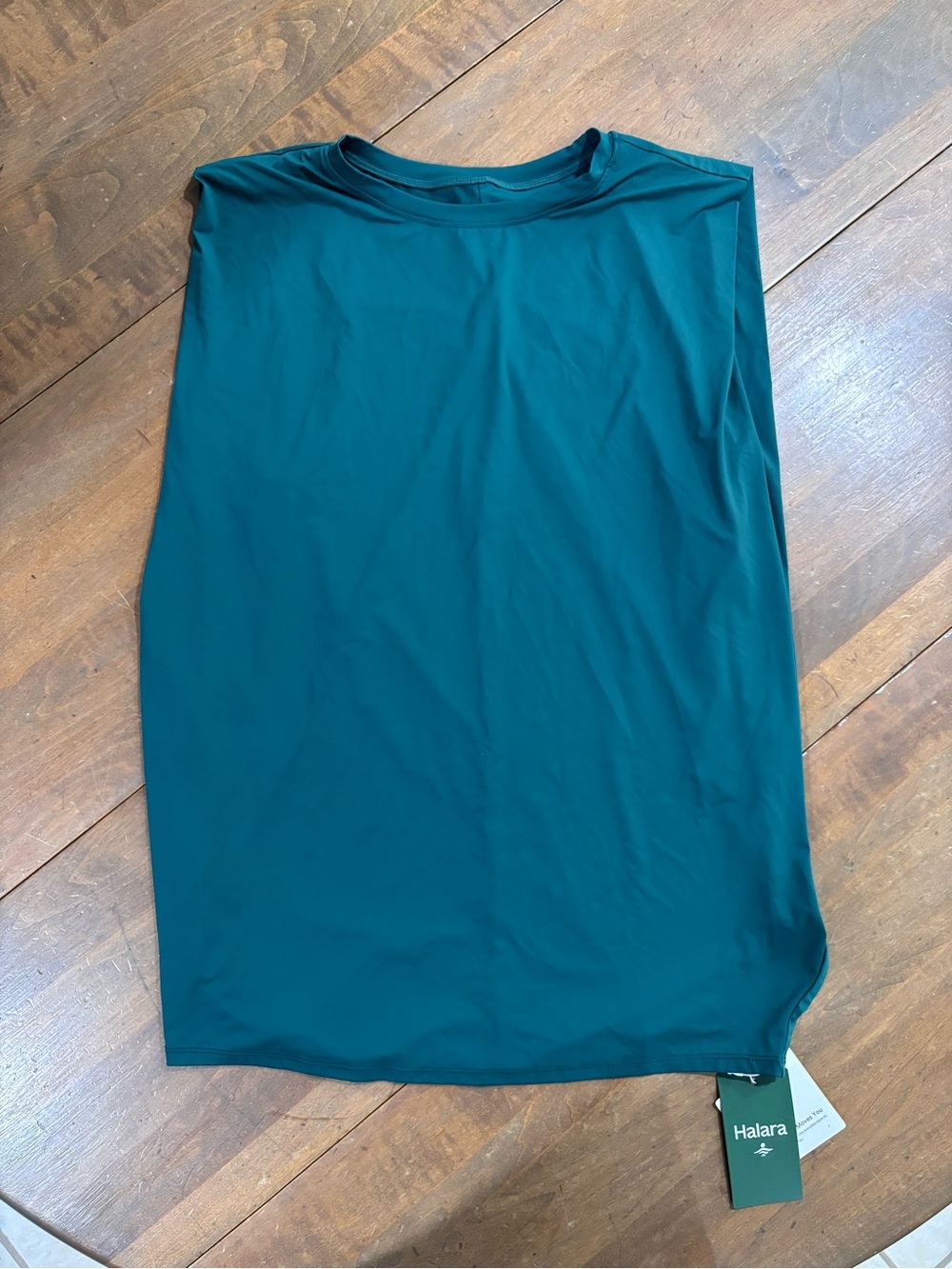 HALARA Round Neck Ruched Cool Touch Yoga Tank Top - UPF 50+ Size L